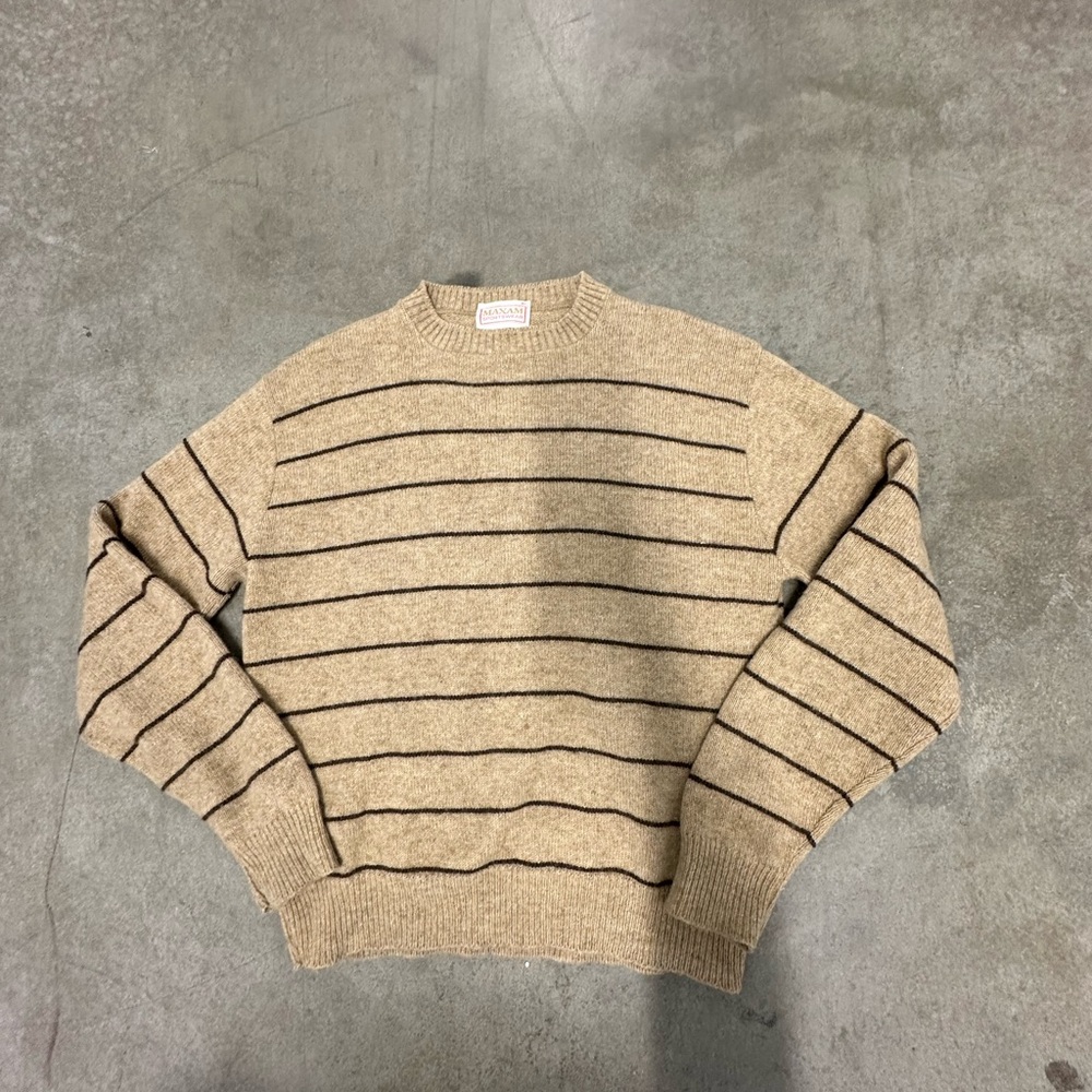 Vintage striped wool sweater tan / brown size XL men’s